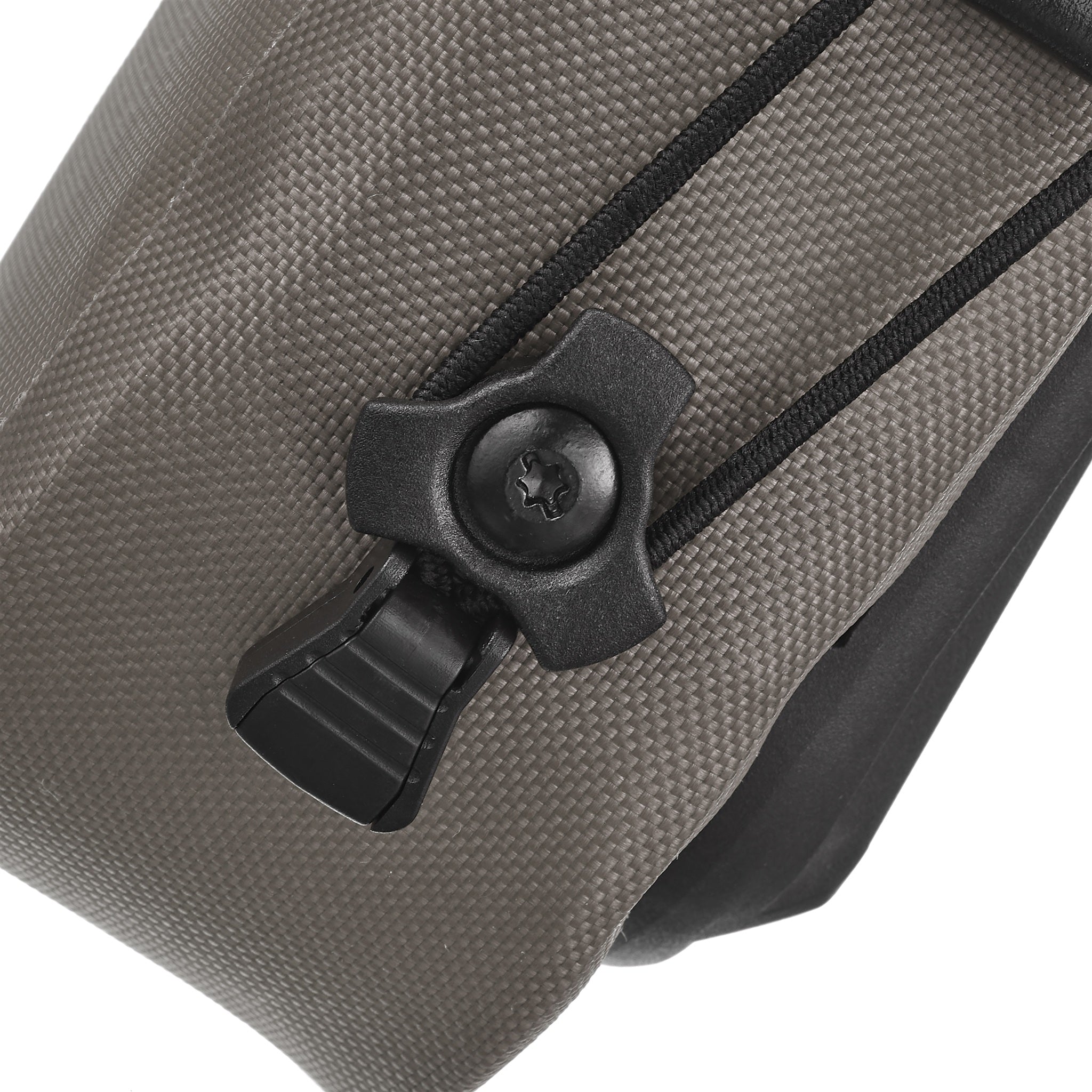 Detail view of the mount on ORTLIEB Micro-Bag 0.8L in dark sand